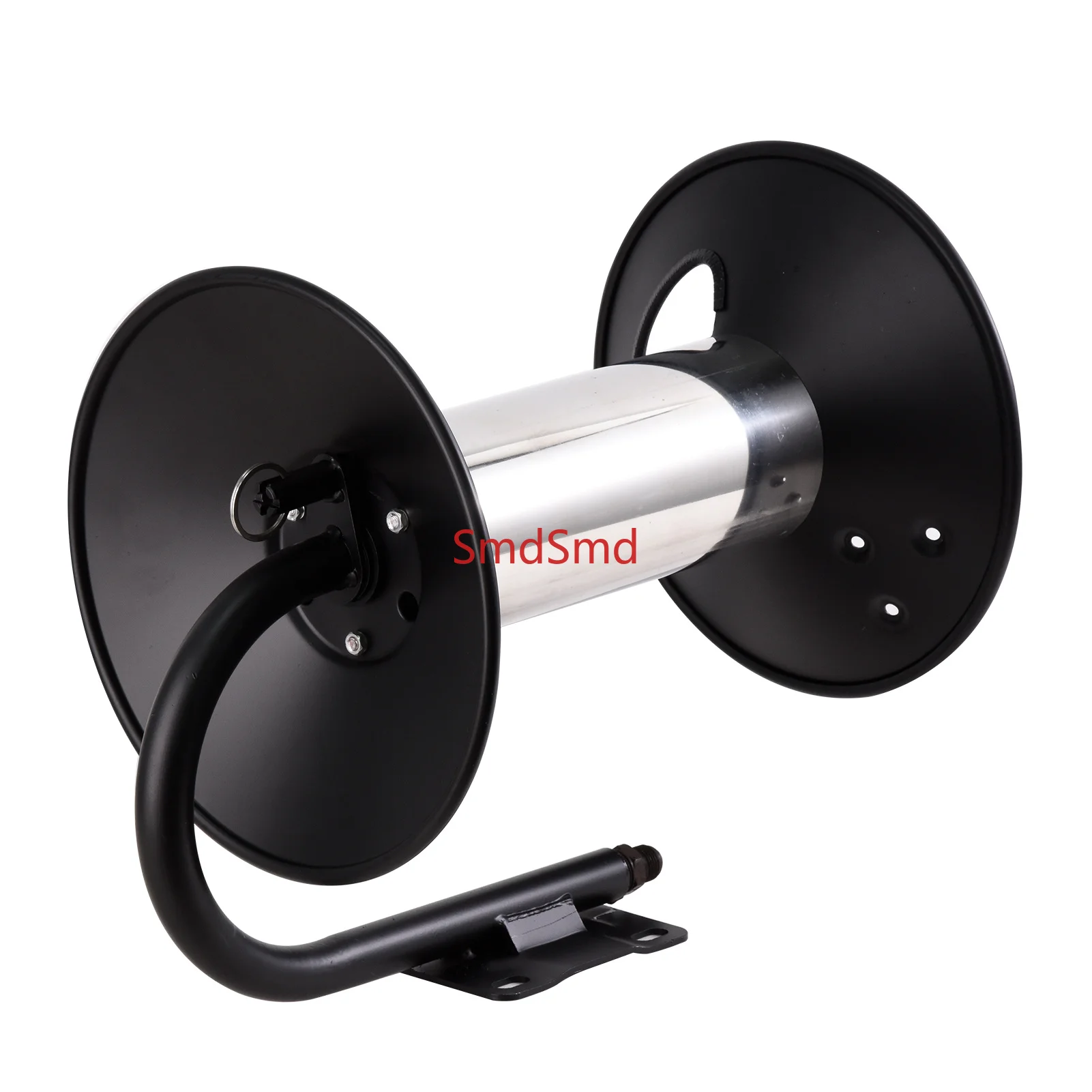 Manual Crank Stainless Steel Power Washer Hose Reel, Heavy Duty Wall Floor Mount – Hand Crank Water Hose Reel with 90
