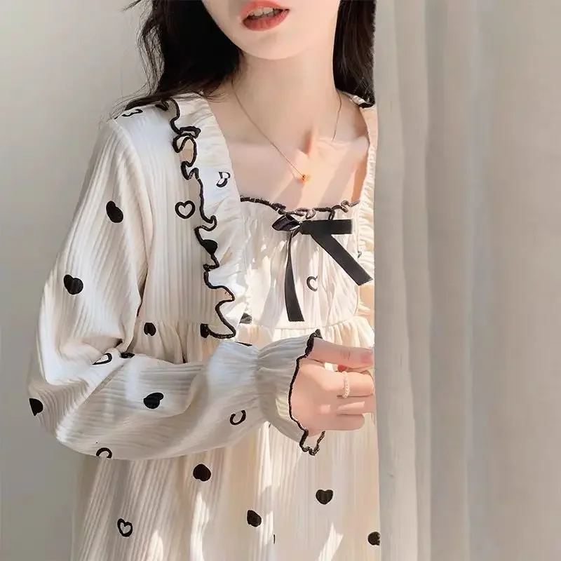 Sleepwear Women's Clothing Autumn Thin Home Loose Cozy Simple Affordable Skinny High Quality Soft Sophisticated Sweet Cute Girly