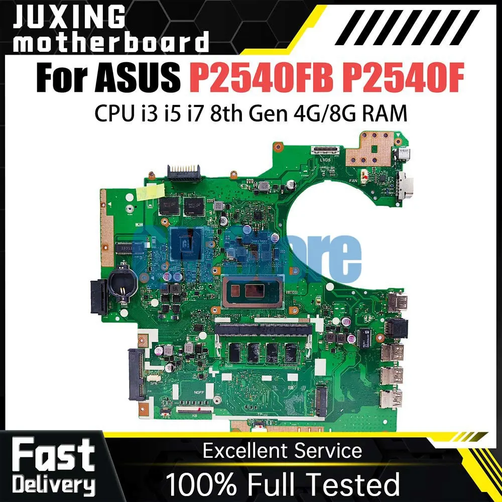 P2540FB Notebook Mainboard For ASUS PRO P2540FB P2540F Laptop Motherboard with CPU i3 i5 i7 8th Gen 4G 8G RAM MX110 V2G