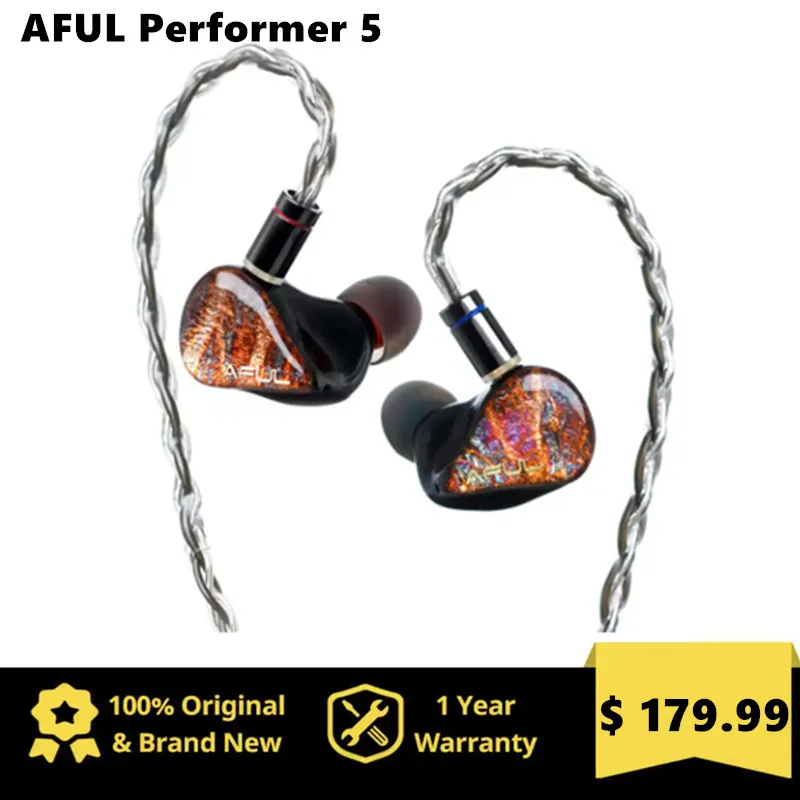 AFUL Performer 5 1DD + 4BA In Ear Monitors 3D Printed Shell 5 Driver Hybrid Detachable 0.78mm 2Pin Earphone 3.5/4.4mm Plug IEM