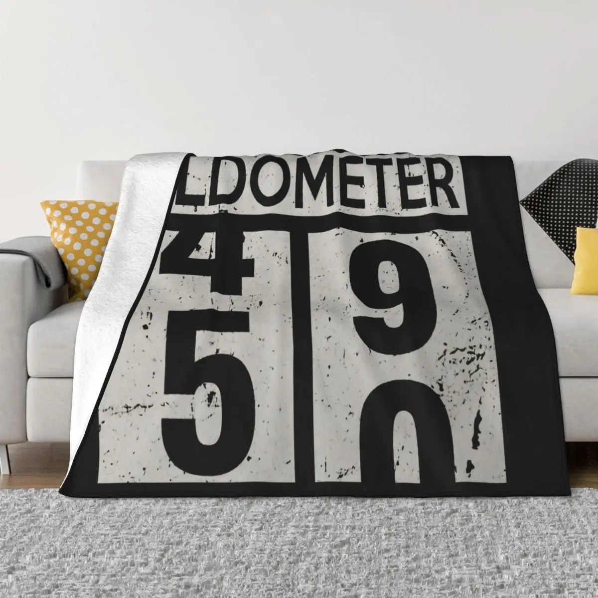 Oldometer 49 50 50Th Birthday Funny Gift Men Cotton S 5Xl Black More Colors Simple Throw Blanket