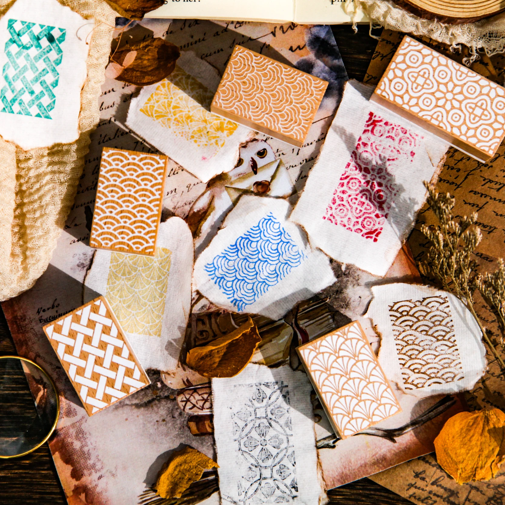 1 pcs Flower Grain Wood Stamps Seal Wood Rubber Stamps For Scrapbooking Stationery Seal Stamping DIY Craft Decoration