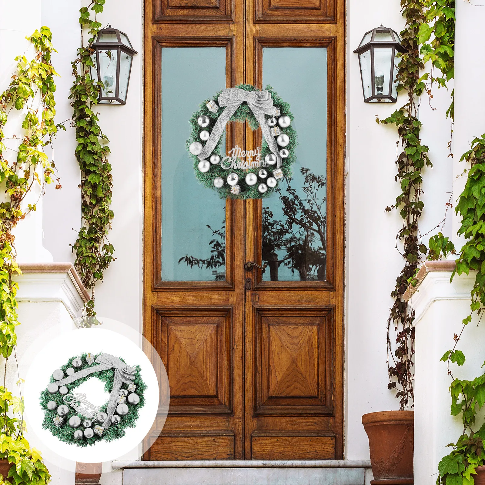 

Decorative Garland 30 35cm PVC Wreath Holiday Christmas Decorations Indoor Outdoor Party Floral Banquet DIY Adornment