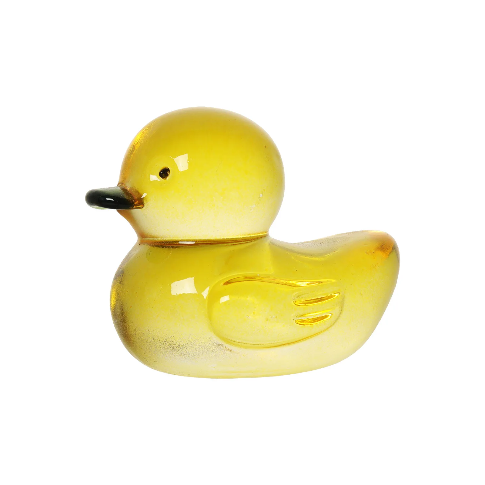 Cartoon Cute Glass Yellow Duck Mother Duckling Duck Playing For Children's Bedroom Decoration Animal Crystal Duck Craft Ornament