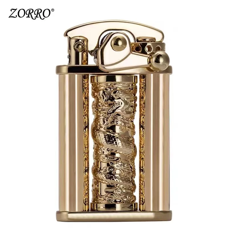 ZORRO creative retro kerosene rocker lighter personality carving portable cigarette lighter ignition tool gift