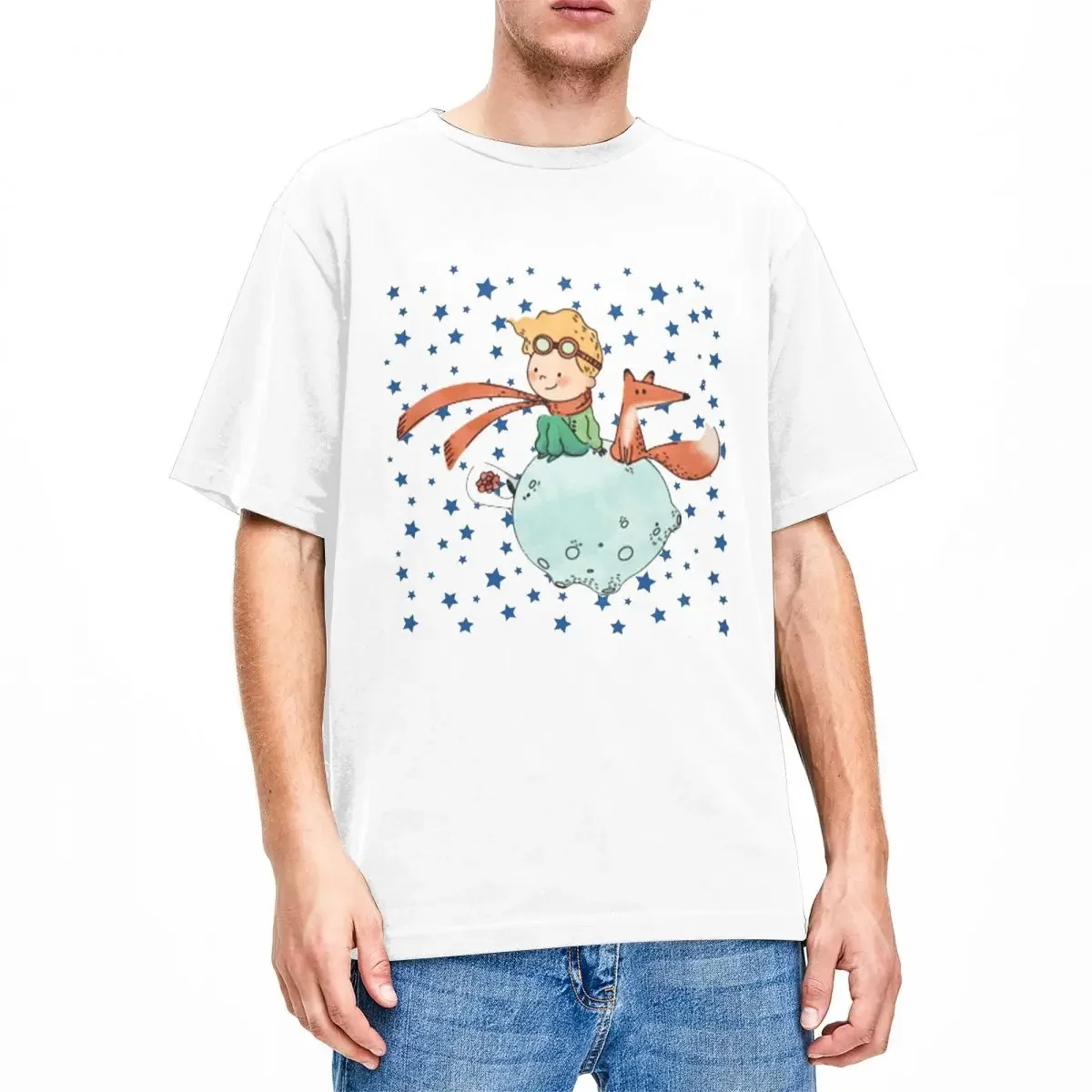 Men Women's The Little Prince Art Graphic Shirts Accessories Awesome Cotton Le Petit Prince Planet Rose Fox T Shirts Tee Clothes