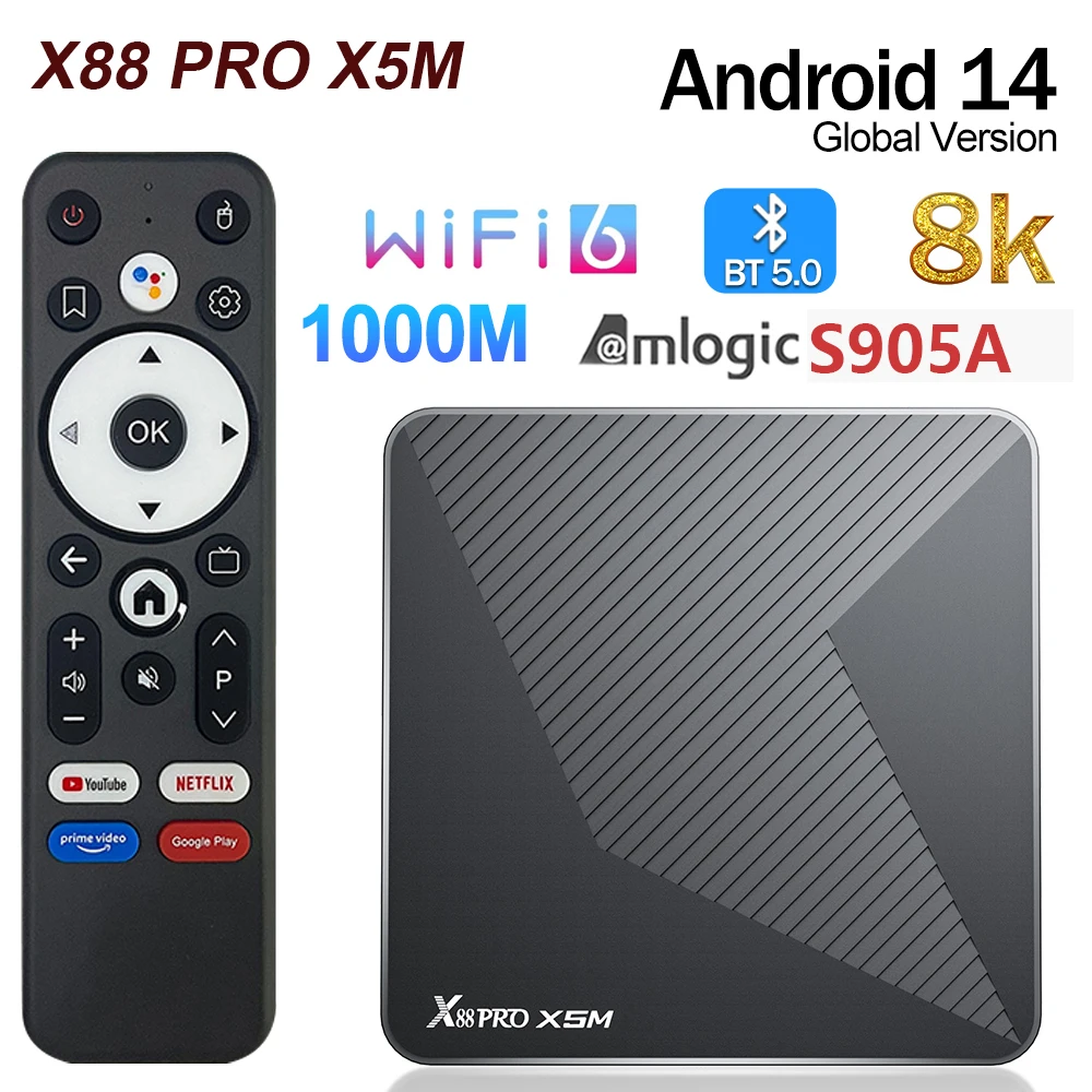Home Cinema Google - X88Pro X5M 8K Ultra HD AI-SR