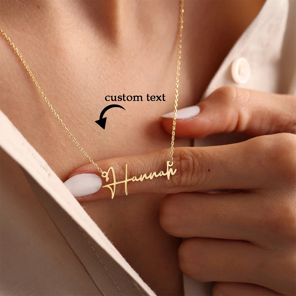 

Personalized Name Necklace For Women Birthday Dainty Custom Gold Color Stainless Steel DIY Jewelry Christmas Her Gift Elegant