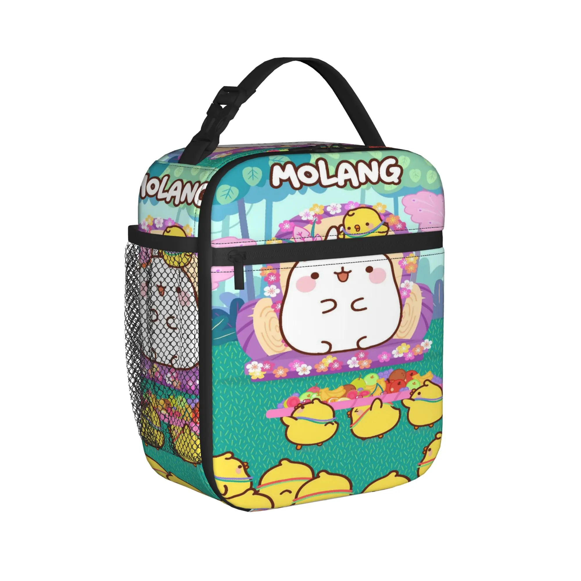 Molang Funny Cartoon Lunch Bag For Adult  Graphic Lunch Box Funny Outdoor Picnic Cooler Bag Convenient Oxford Thermal Lunch Bags