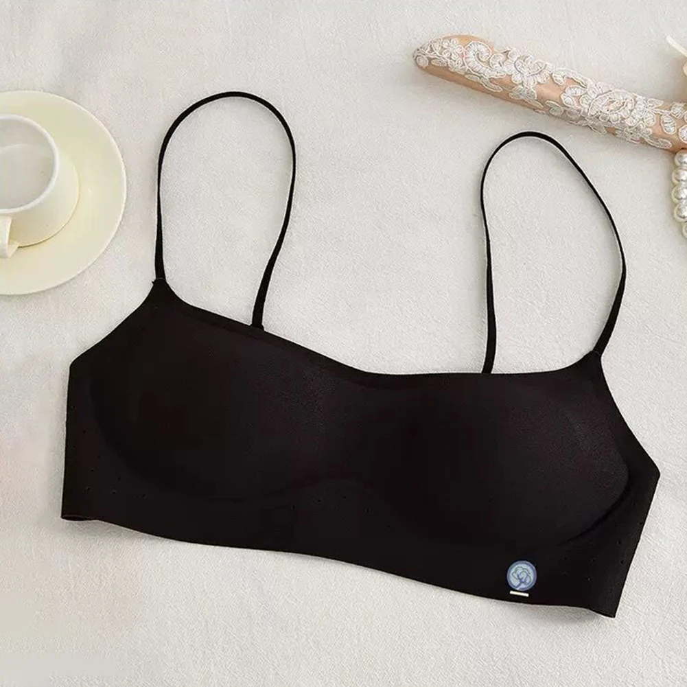 Invisible Wireless Ladies Bra Air Vent Holes Slim Fine Straps Smooth Cup Sweat  Daily Female Casual Underwear Outfit