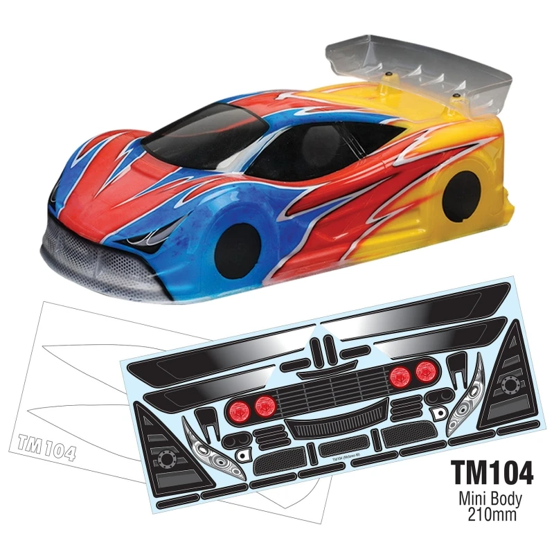 

210mm M Car Mini Body Shell 1/10 Clear Lexan Rc Bodies W/Rear Wing Light Decal for On Road Rc Drift Car 210 M-Chassis