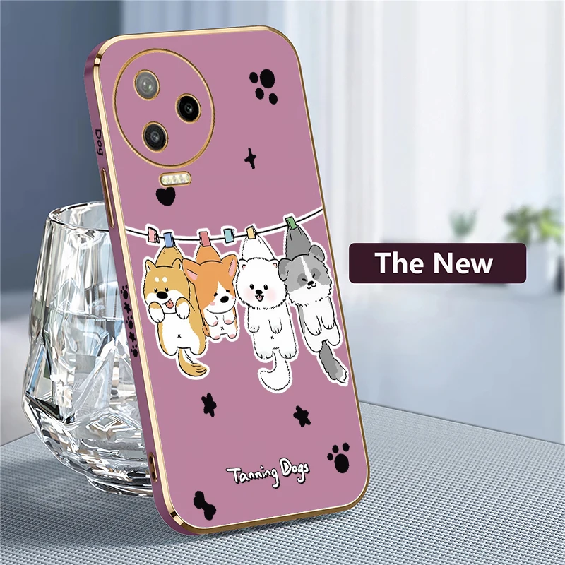 Fashion Plating Soft Case For infinix Zero X Neo X Pro Ultra 5G 2023 30 4G 5G Shockproof Protective Cute Animals Dogs Cover view 4