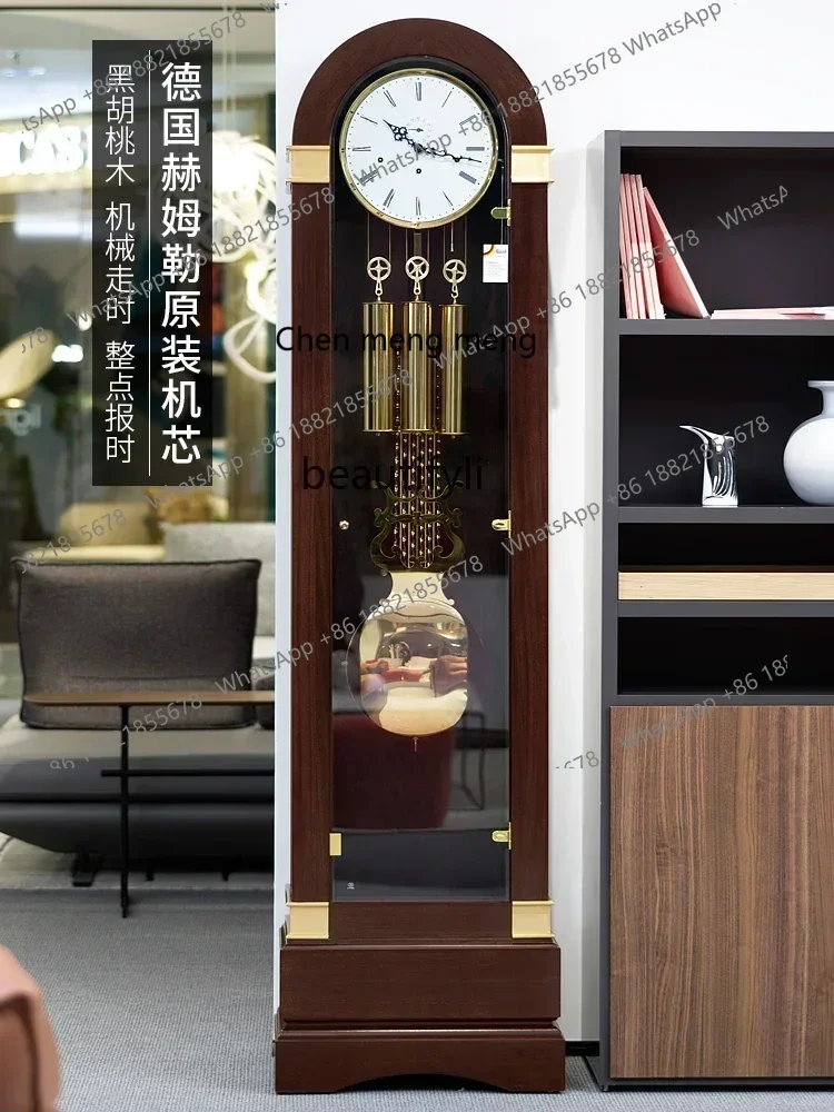 CC European-Style the Grandfather Clock Living Room Light Luxury Mechanical Vertical Clock Solid Wood the Grandfather Clock