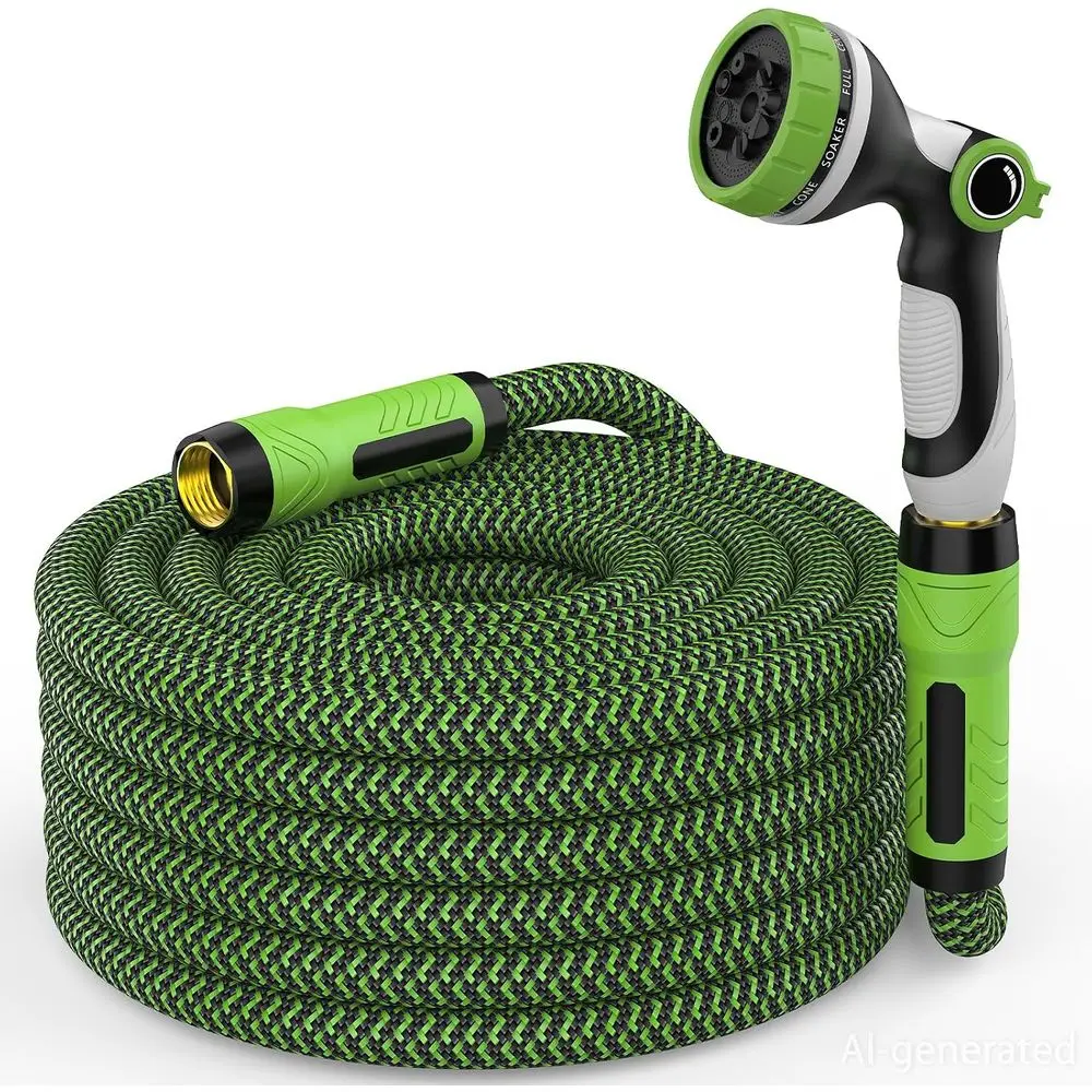 Heavy Duty Flexible Water Hose 25ft x 5/8, 10-Function Sprayer, Lightweight, Leak Proof, Durable Fabric Skin, Pressure Resistant