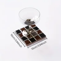 Colorful Mosaic Glass Tile Beverage Coasters Vibrant Home Decor Gift for Office Desk, Bar, and Drink Cup 3