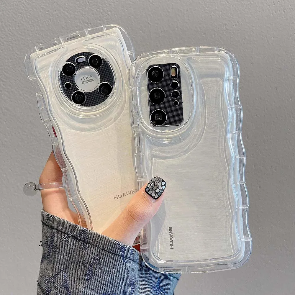 غلاف ناعم من البولي يوريثان الحراري لهاتف هواوي P60 P50 P40 P30 Mate 40 30 20 Pro Nova 8 7 SE Honor Magic 4 5 Lite غطاء وسادة هوائية رقيق من السيليكون