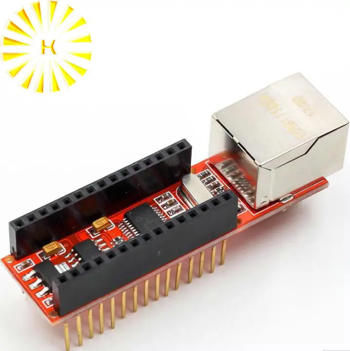 Nano V3 Ethernet Shield ENC28J60 Микрочип HR 911105 Модуль платы веб-сервера Ethernet для разъема Arduino Nano 3.0