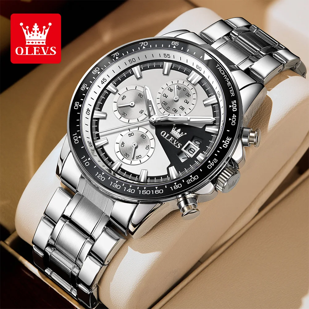 OLEVS TY705 Men\'s Watches Chronograph Stainless Steel Waterproof Business Multi-functional Original Exclusive Wristwatch for Men