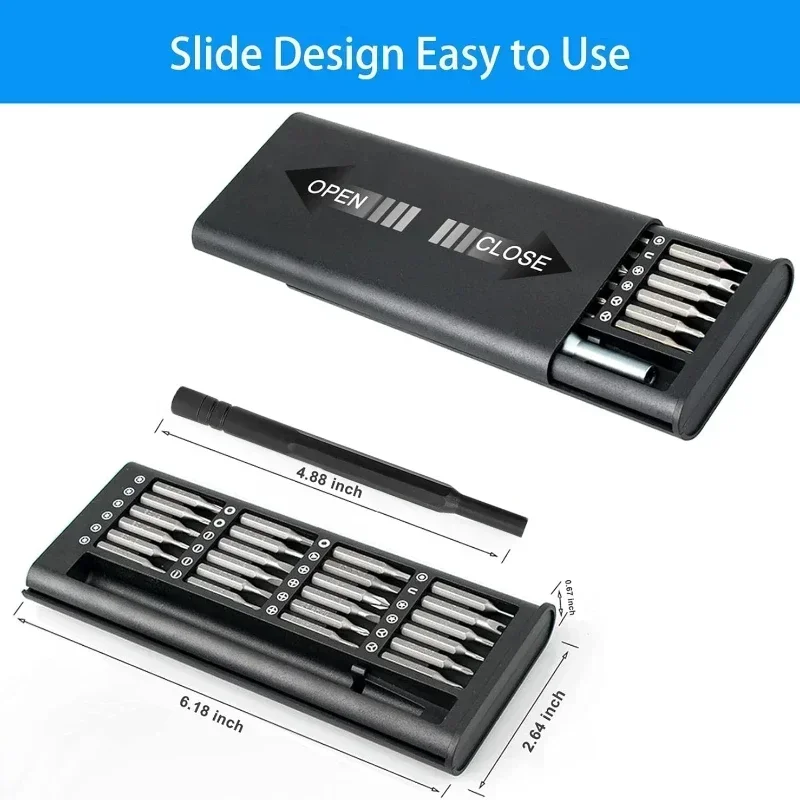 Set di cacciaviti magnetici 25 in 1 Kit di punte Elettronica di precisione Computer PC Telefono Smontaggio Strumento di manutenzione multifunzionale