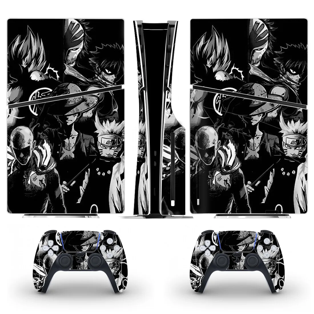Nowa naklejka Anime PS5 Slim Disc Skin na konsolę i 2 kontrolery Naklejka winylowa ochronna PS5 Slim Disk Skins