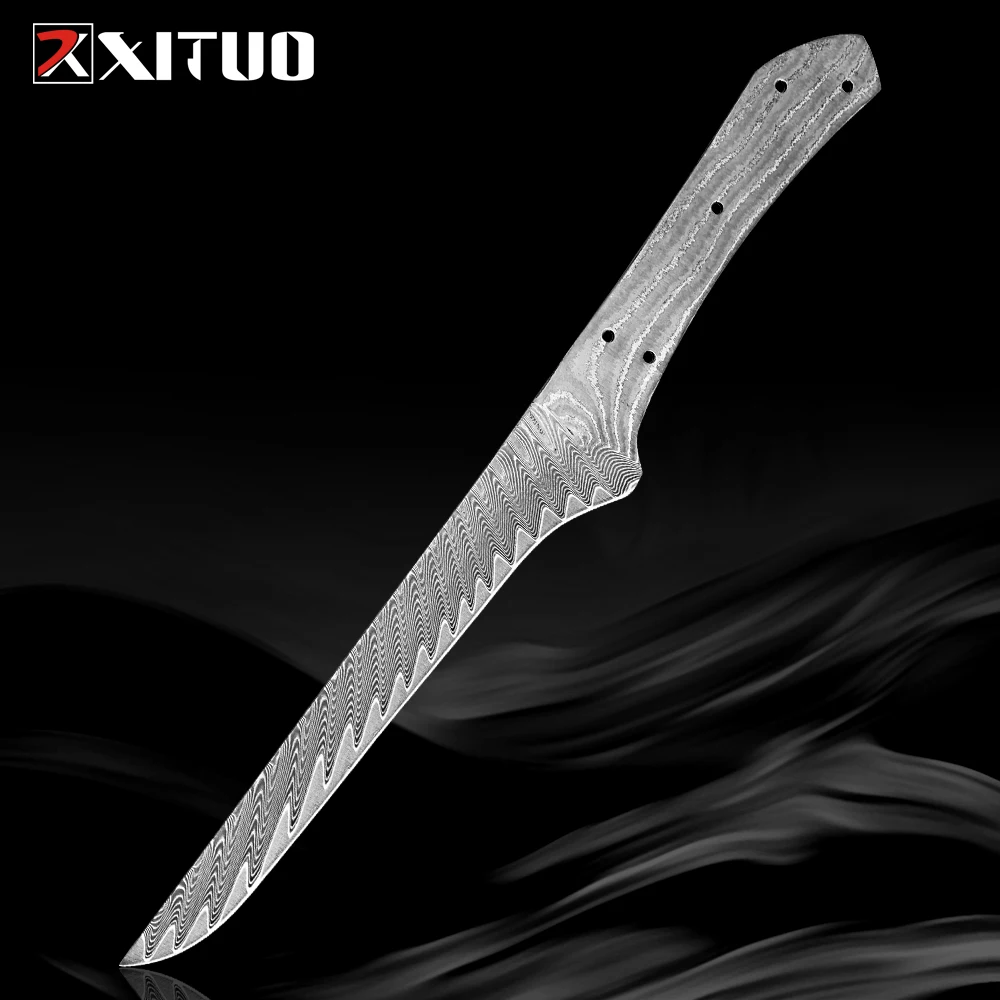 Handgefertigte Full-Tang DIY-Messerklinge aus Damaszener Stahl, Küchenmesser-Rohklinge, Japan VG10 Stahl, scharfes Kochmesser-Bastelmaterial