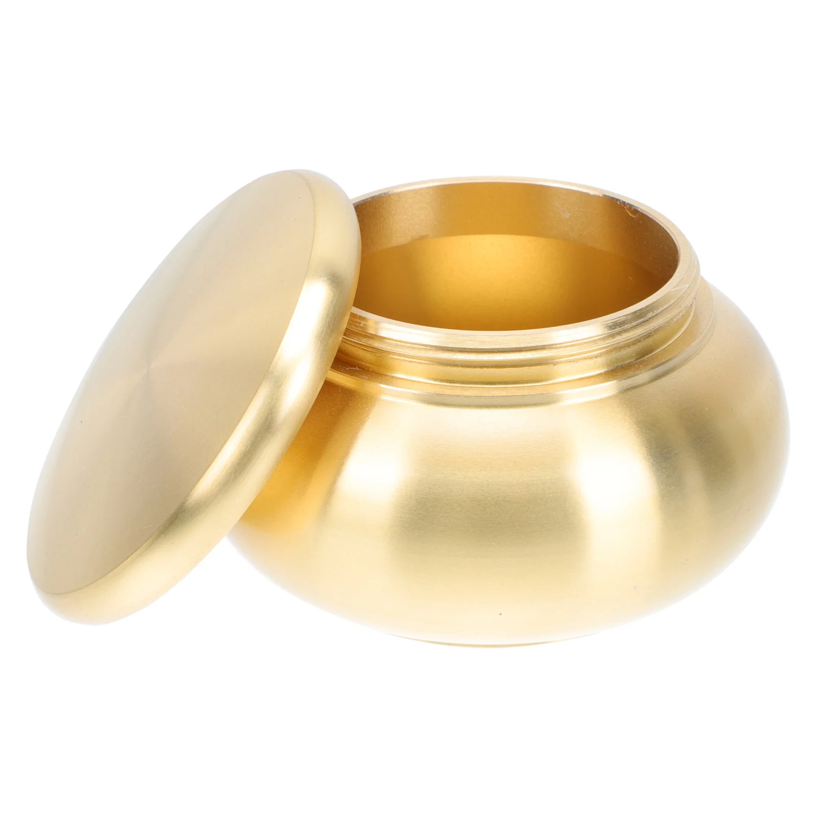 1 قطعة جرة مسحوق البخور النحاسية الصغيرة محكم خزان إبريق شاي الزخرفية متعددة الوظائف منضدية ديكور البخور مسحوق جرة