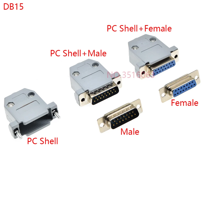 2Pcs DB9 DB15 DB25 DB37 Hole/Pin Female/Male Blue Welded Connector RS232 serial port Socket DB D-SUB Adapter 9/15/25/37pin Shell