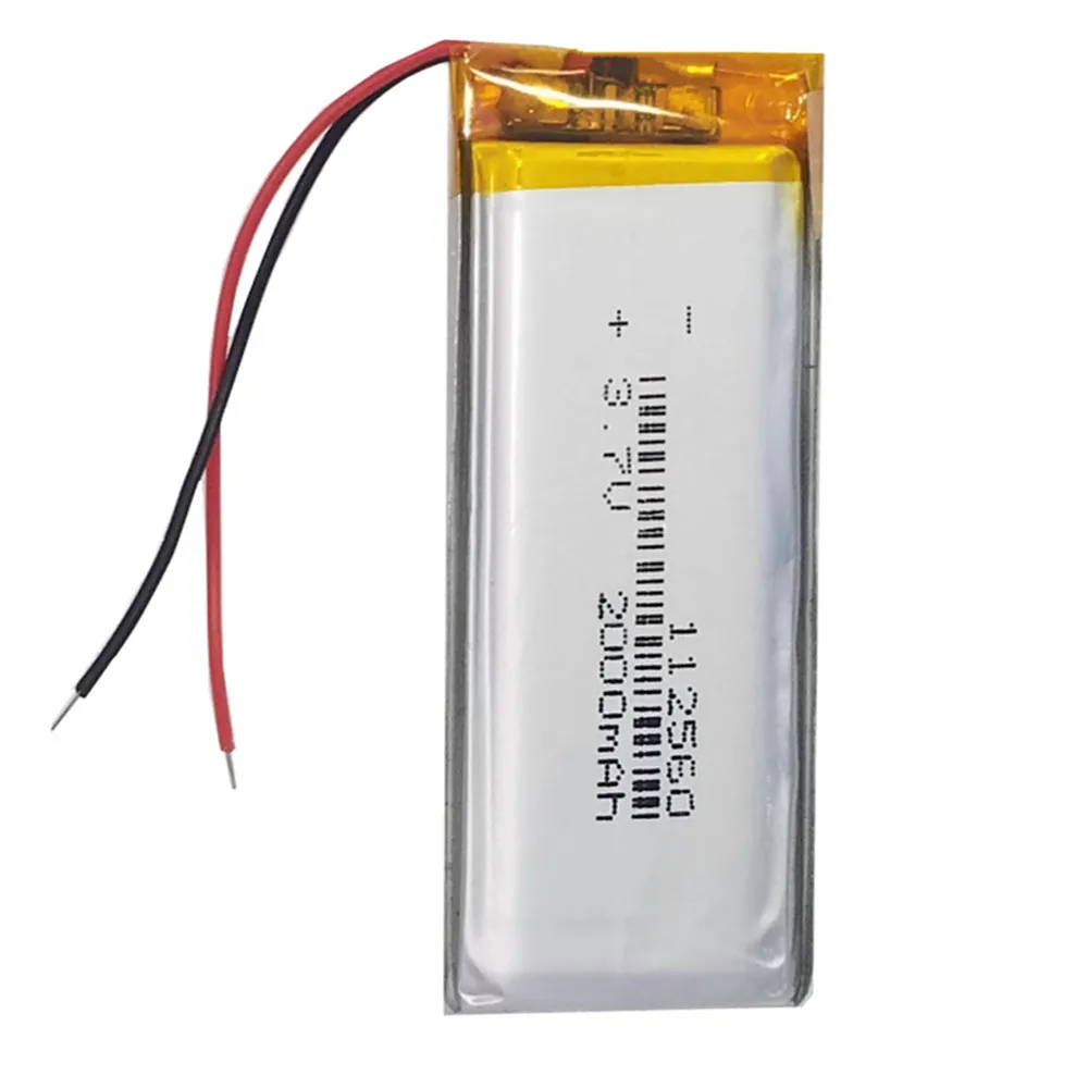 1-10PCS 102560 112560 3.7V 2000mAh Rechargeable Li-Polymer Battery For MP3 Bluetooth Speaker Headset DVR GPS PDA LED Ligts Lamps