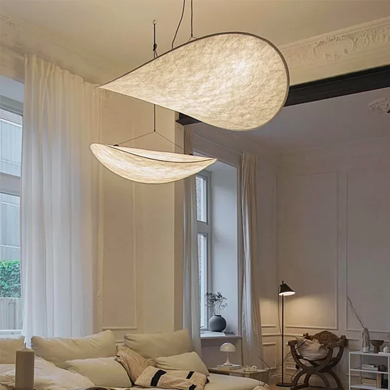Lampadario nordico teso lampadario a soffitto a LED per soggiorno decorazioni per la casa lampada a sospensione a sospensione a LED in seta fatta a mano