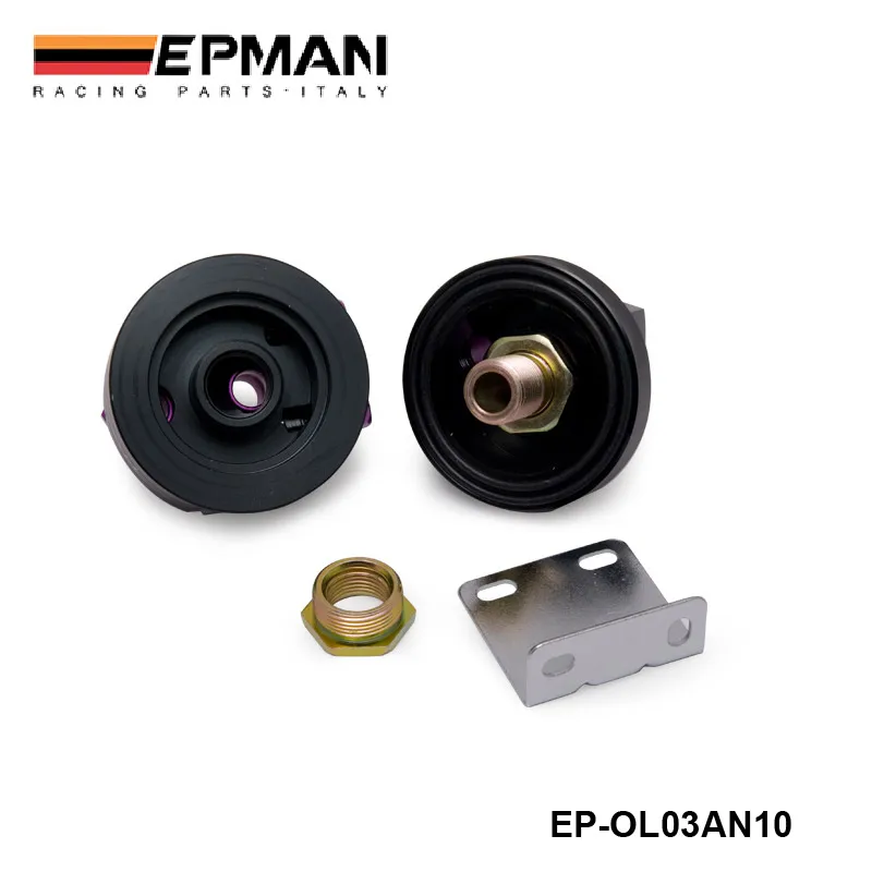 EPMAN AN10 Black Oil Filter Sender Sandwich Plate Cooler Adapter Kit 3/4X16,20X1.5 EP-OL03AN10BK