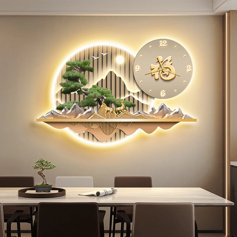 

Living Room Kitchen Wall Clock Unique Design Unusual Creative Nordic Wall Clock Luminous Metal Reloj De Pared Household Goods