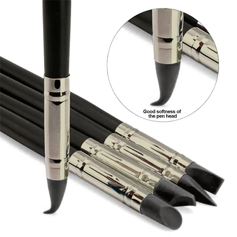 

5Pcs Silicone Clay Sculpting Tool For Brush Modeling Dotting Nail Art Pottery Clay Tool DIY Carving Sculpting Tools Soft Head