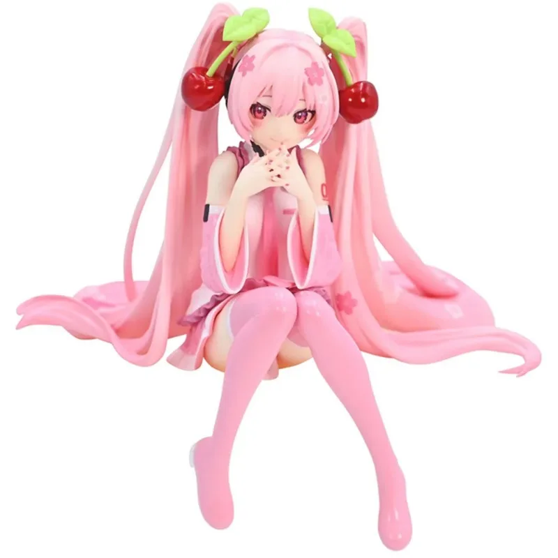 New Hatsune Miku Anime figure Pink dress PVC model action toys Cherry pink cherry blossom decoration collect gifts