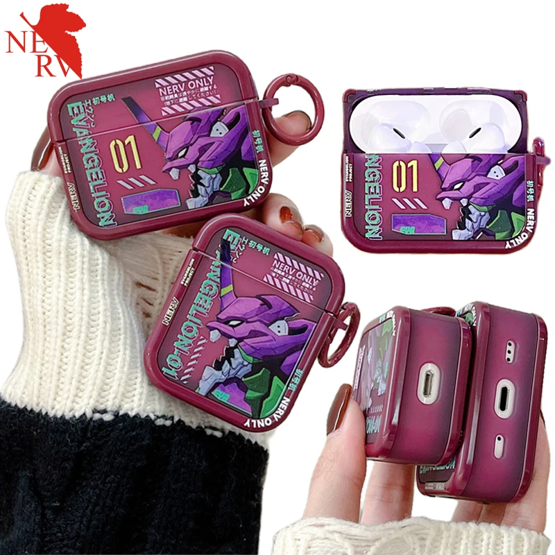 Чехол для наушников EVA Neon Genesis Evangelion для Airpods 4 3 2 1, декоративный силиконовый защитный чехол для Apple Airpods Pro 2