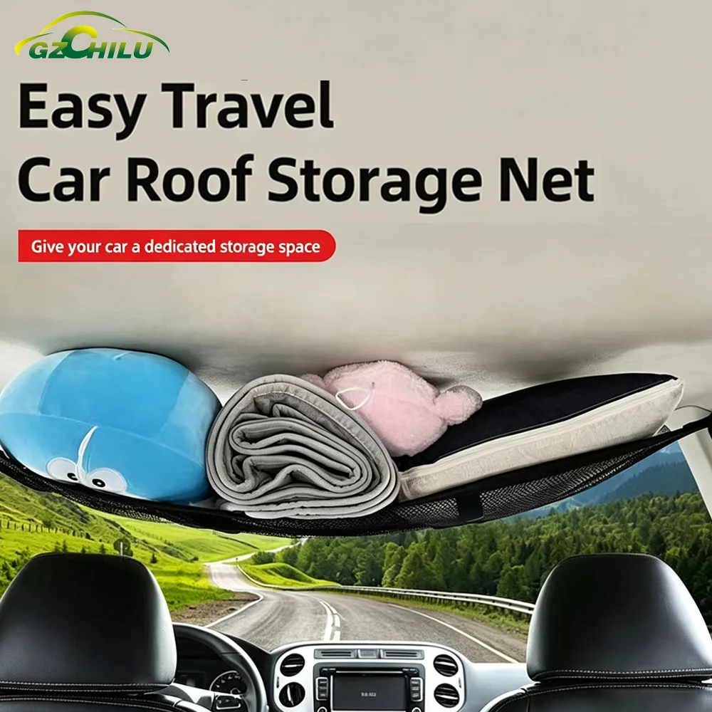 Car Ceiling Cargo Net Pocket for SUV, Truck, and Road Trips description 1