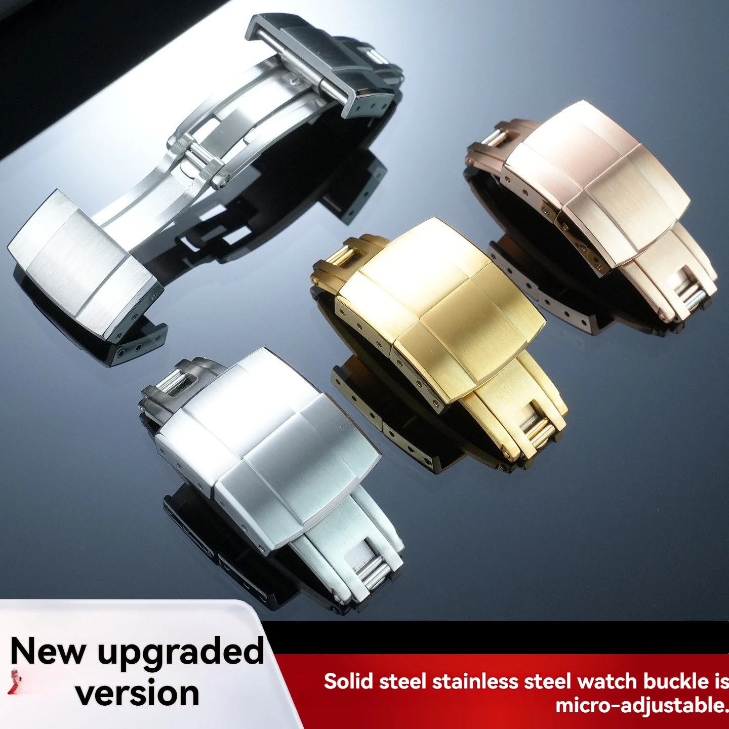 For Rolex, Daytona, Omega, and Cartier: New CTS convex folding clasp in 316L stainless steel with micro-adjustment