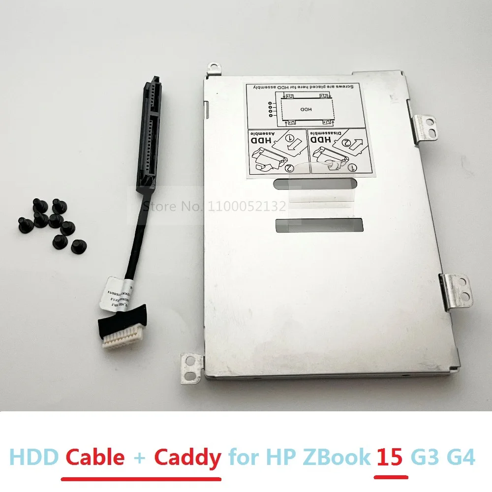 Replacement 2.5" Inch SATA HDD SSD Hard Drive Caddy Tray Frame Bracket Flex Cable Interposer Connector for HP ZBook 15 17 G3 G4