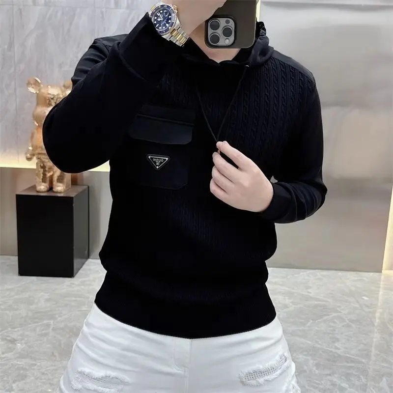 Men New Personalized Trendy Brand Internet Celebrity Handsome and Versatile Hooded Long-sleeved Sweat Shirt