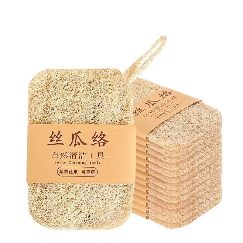 Estropajo de luffa natural, almohadilla de limpieza ecológica, herramienta desengrasante de alta eficiencia, accesorio duradero para lavar la cocina