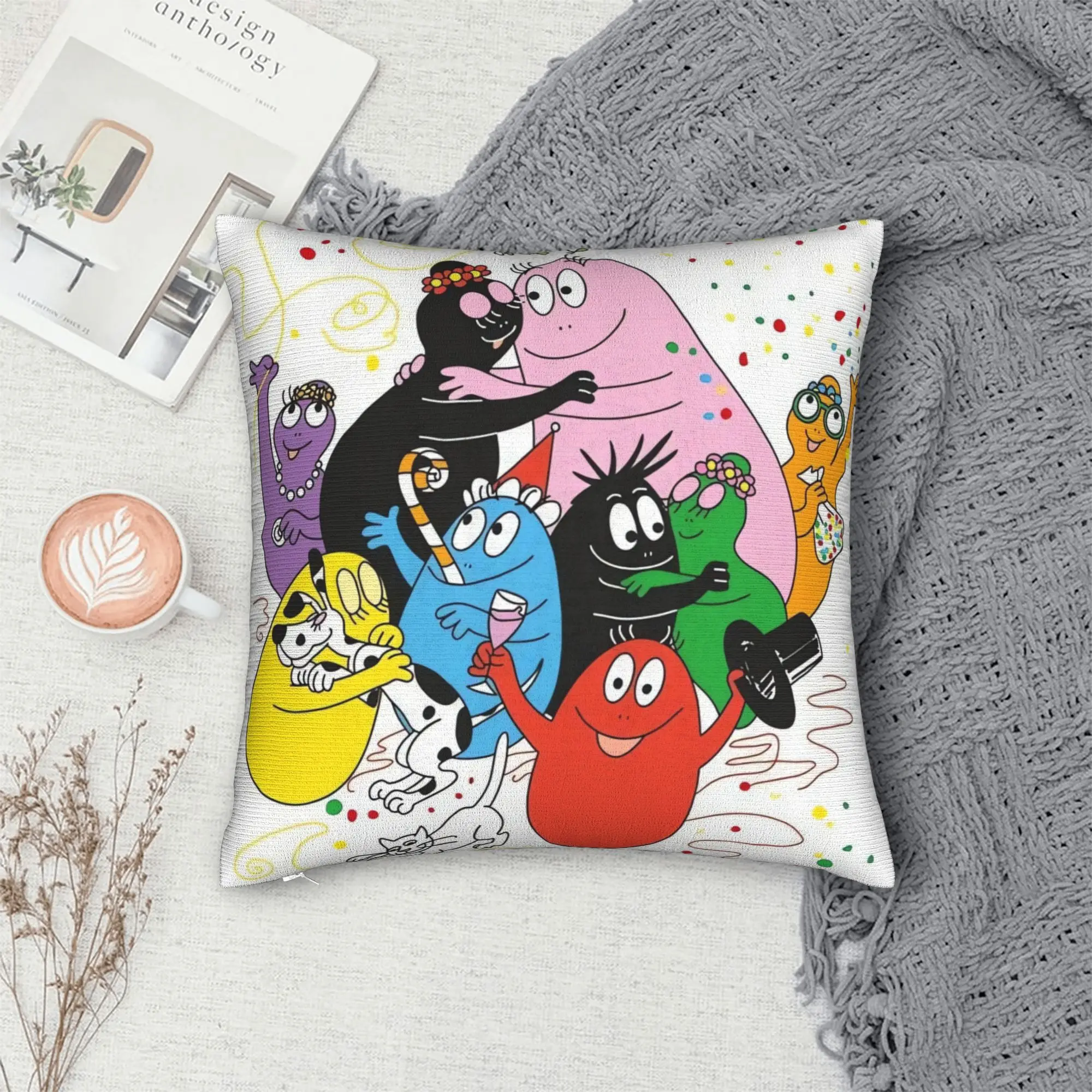 Barbapapa Barbamama Pillow Case  Soft Pillow Cover Kawaii Cushion Cover For Sofa Home Decor