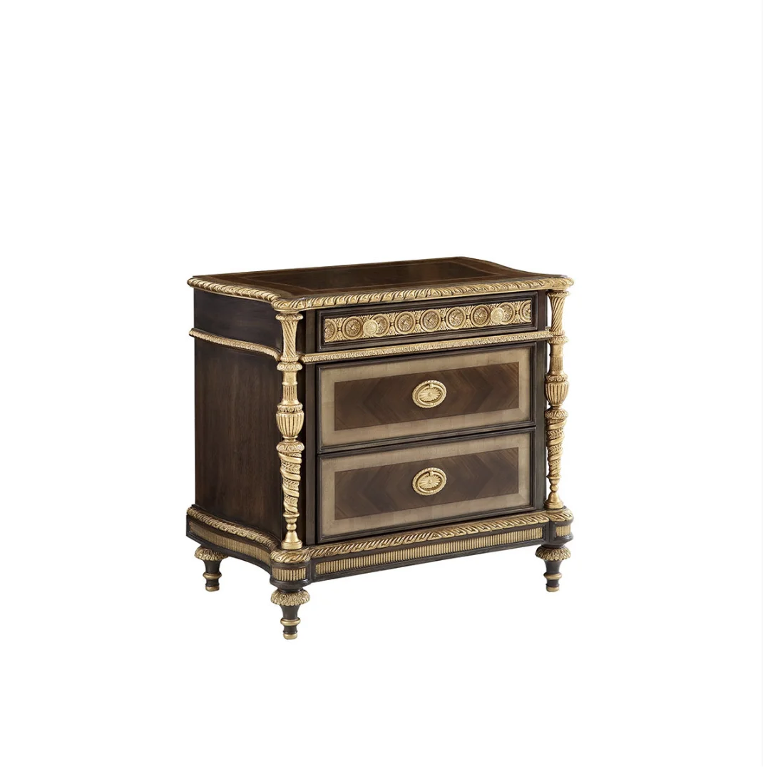 طاولة بجانب السرير منحوتة من الخشب الصلب على الطراز الأوروبي مخصصة على الطراز الفرنسي لغرفة النوم لاستخدام غرفة المعيشة #6