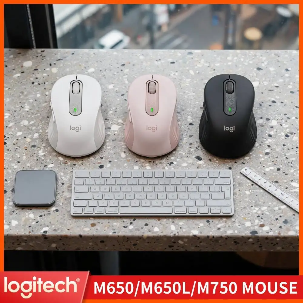 Logitech M650 Wireless Ergonomic Mouse Energy Saving Design Durable Rubber Grip Surface Custom Button Setting For Office Worker
