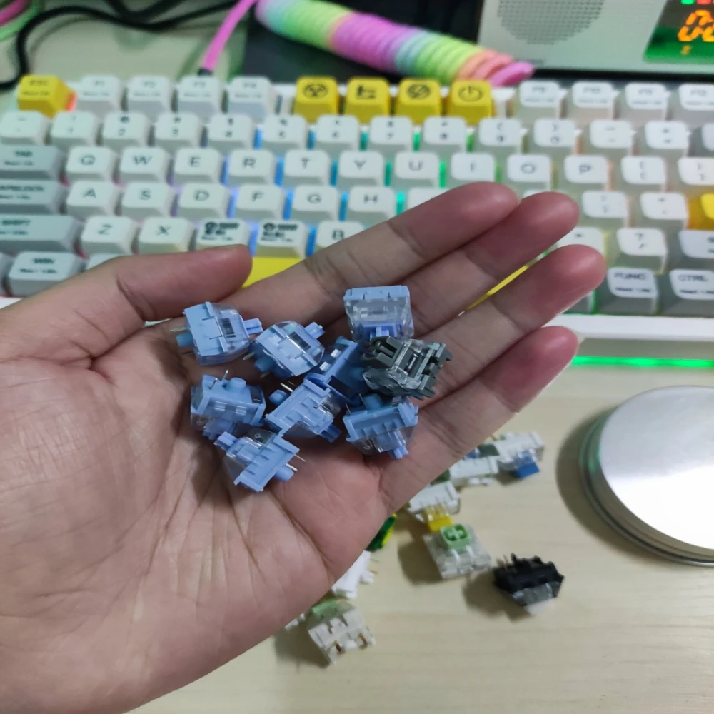 1/3/5 pçs kailh polia teclado interruptor máquina de jogo teclado diy interruptor rgb/smd mx interruptores avançados táteis 3ins