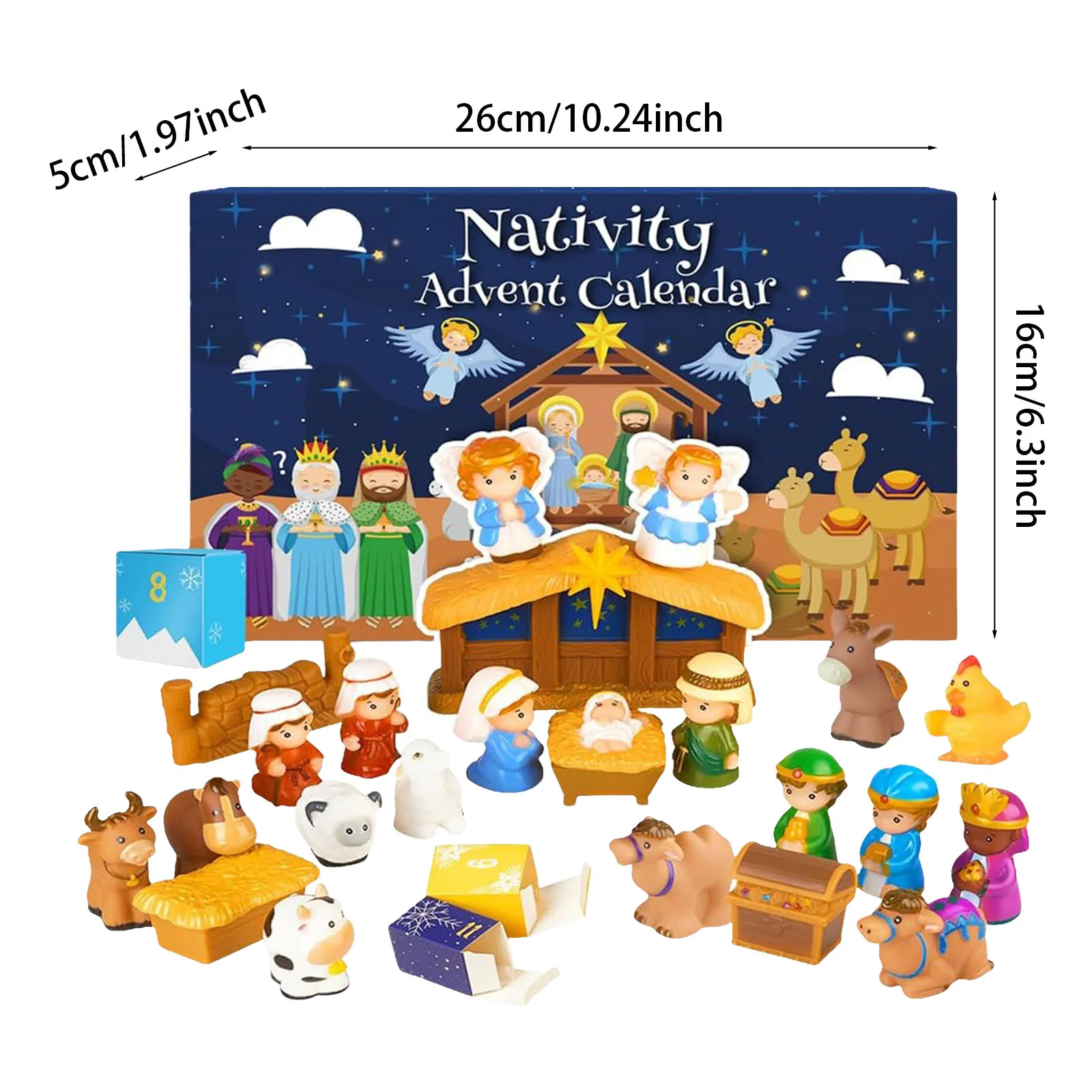 Minuterie de merde calendrier de bas 25 scène d'histoire de noël ensemble de jouets cadeau Surprise de noël compte à rebours ensemble de calendrier minuterie de cuisson