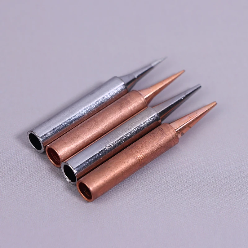 5pcs Silver Solder Iron Tips Set Welding Equipment Accessories Lead-free Pure Copper 900M-T-B For Soldering Station