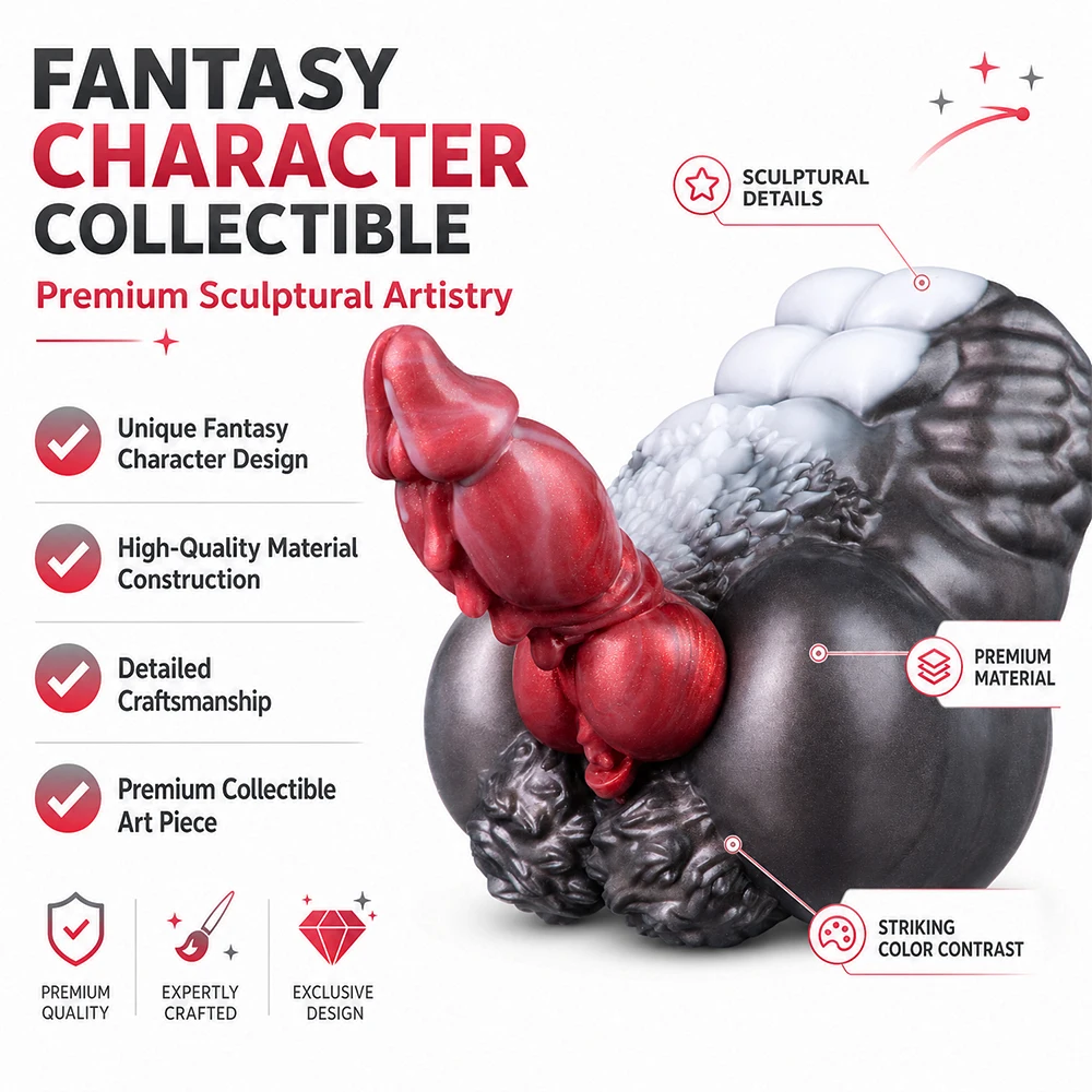 Fantasy Orc Big Dick Toy with Knot Male Stroker Soft Silicone Monster Muscle Body Dildo Anal Plug Sex Toys for Women Men Gay view 2