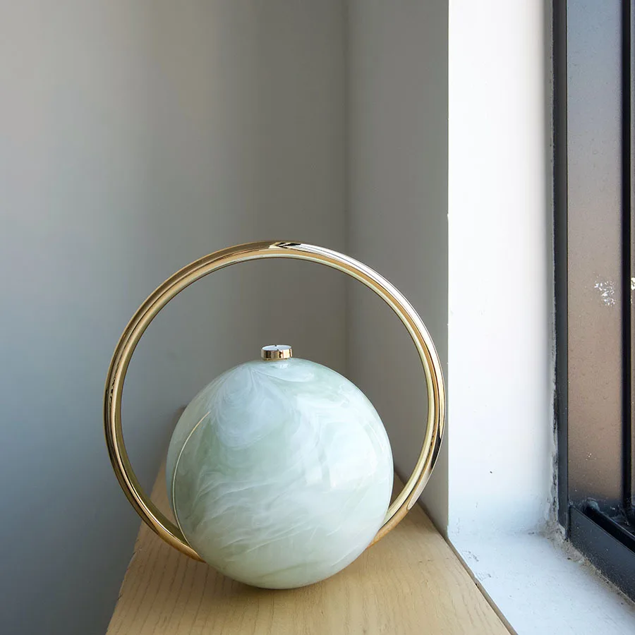 Avondtasje Merk Mode Acryl Gladde Heldere Ronde Bal Handtassen