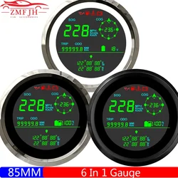 Digital GPS Speedometer LCD Speed Gauge TRIP ODO COG Fuel Level Voltmeter Turn Signal Boat Marine Multi 85mm Gauge Customized