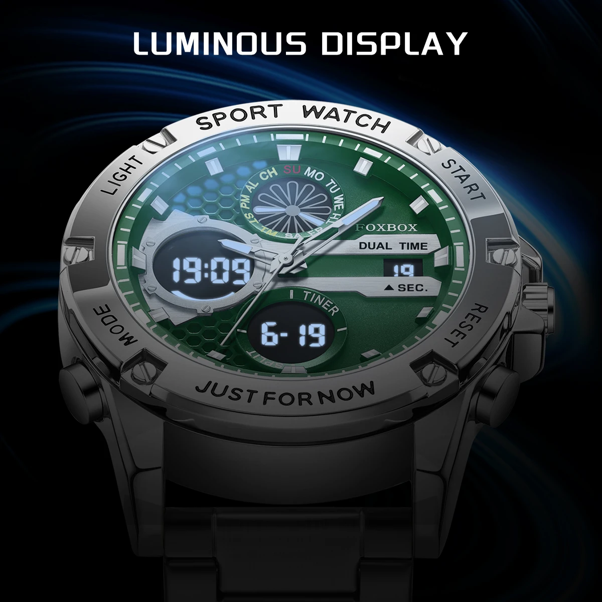 LIGE Nuovi orologi elettronici da uomo in pelle da uomo Sport militare impermeabile con doppio display Orologio da polso al quarzo Cronografo