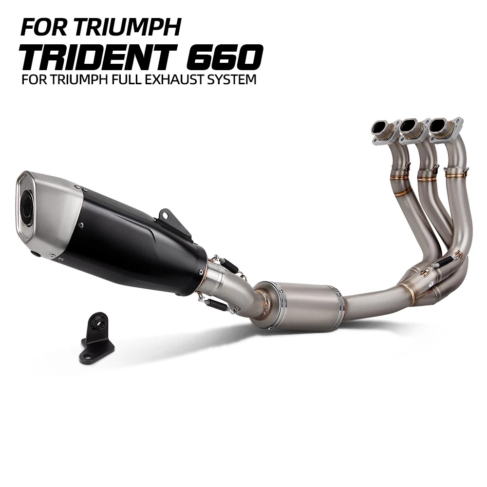 

For Triumph Trident 660 21-24 Motorcycle Exhaust Escape Slip On Front Link Pipe Connect Muffler Full Set Stainless System
